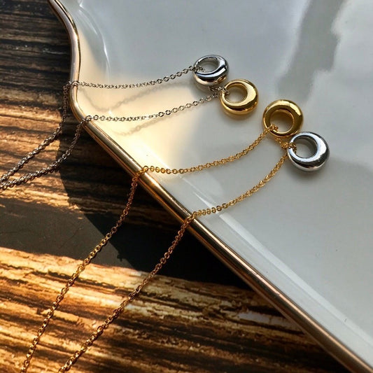 Cercle Dual Necklace with Gold Chain