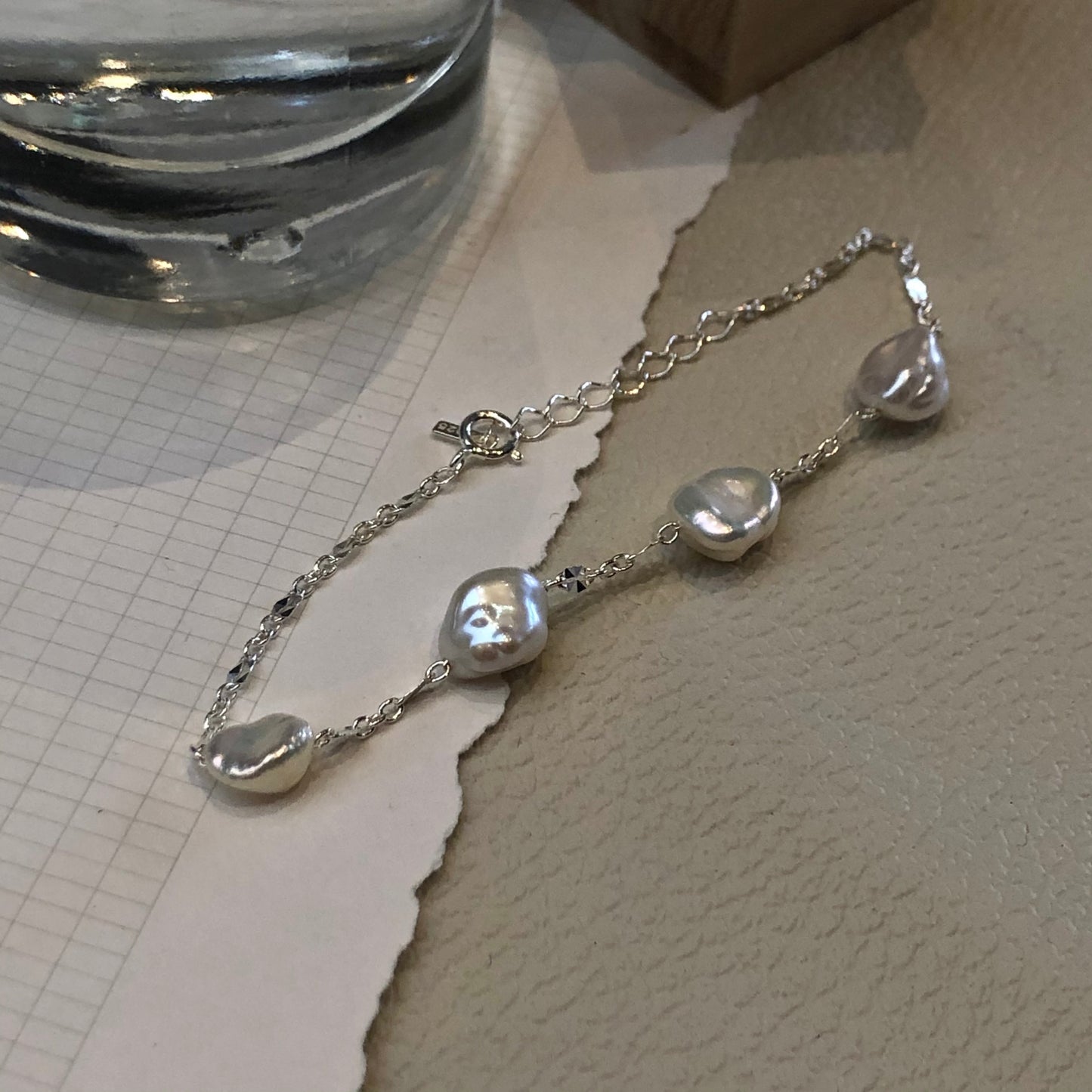 Eternity Baroque Pearls Bracelet in Silver
