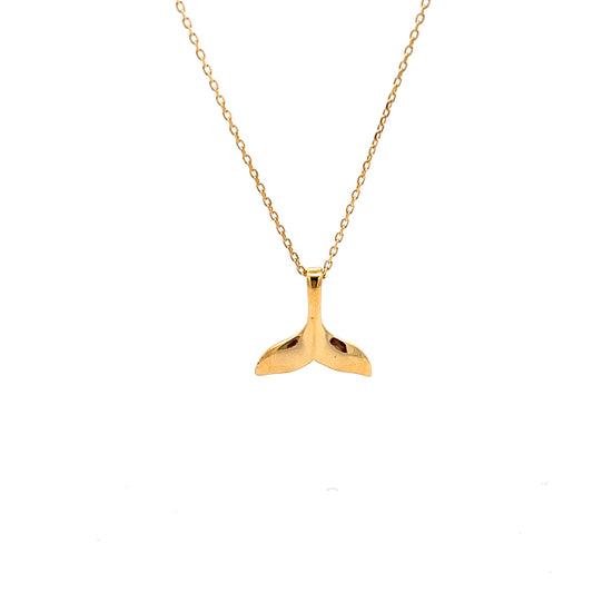 Whale Tale Necklace in Gold
