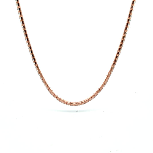 Tennis Necklace in Rose Gold