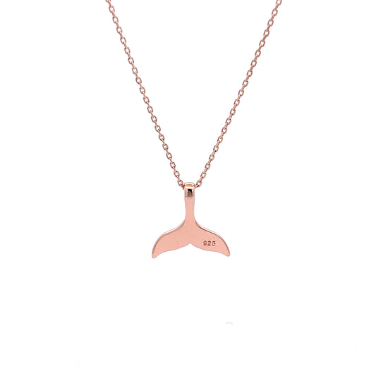 Whale Tale Necklace in Rose Gold