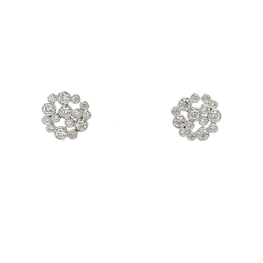 Honey Comb Earrings in Silver