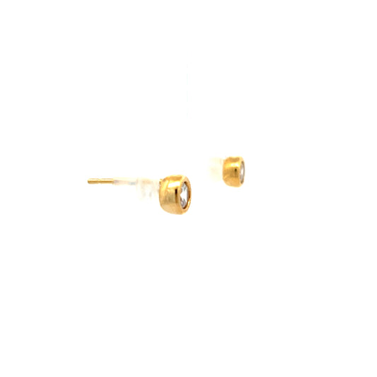 Crown CZ Stud Earrings in Gold