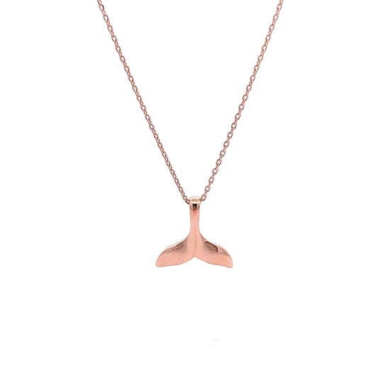 Whale Tale Necklace in Rose Gold