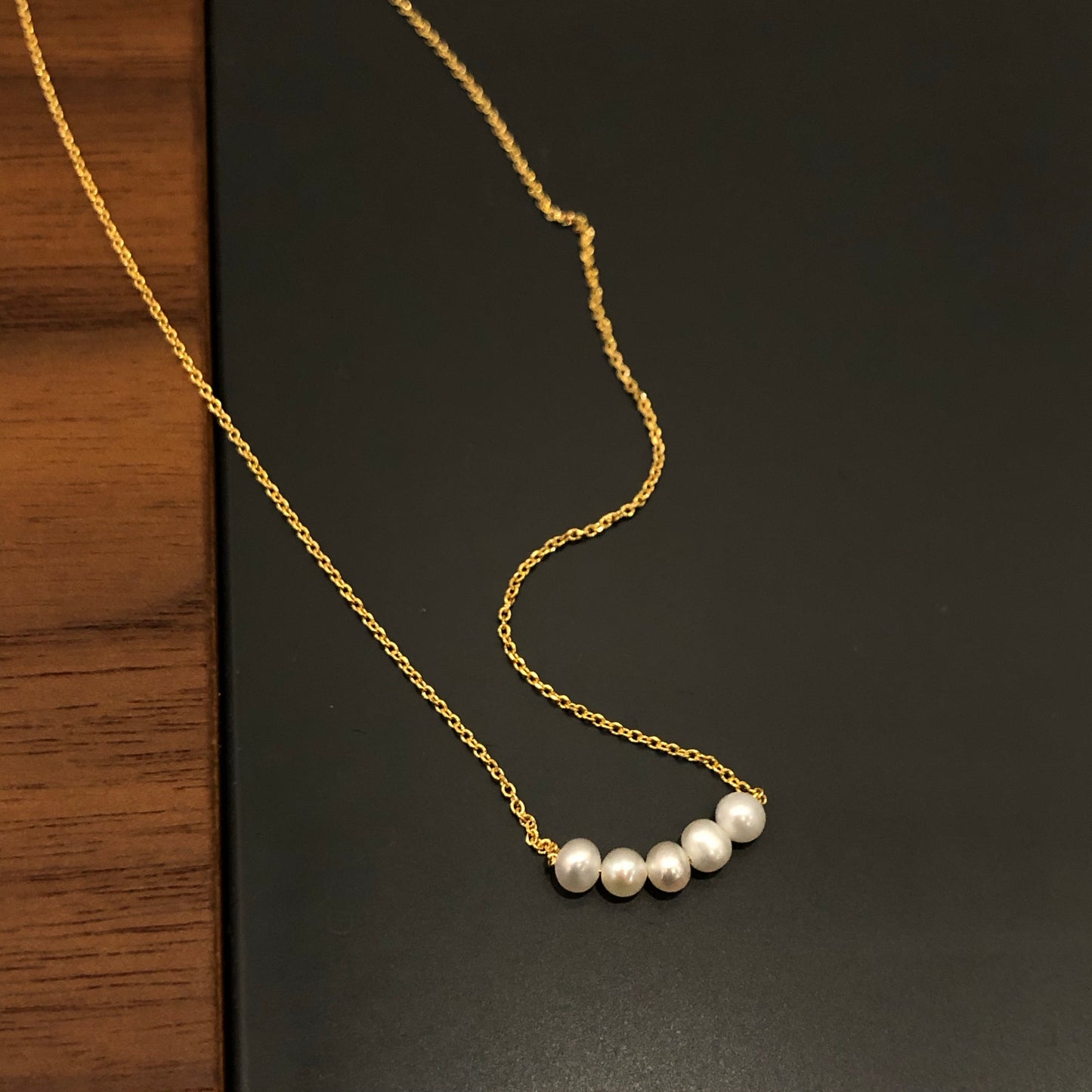 Tricia Pearl Necklace in Gold