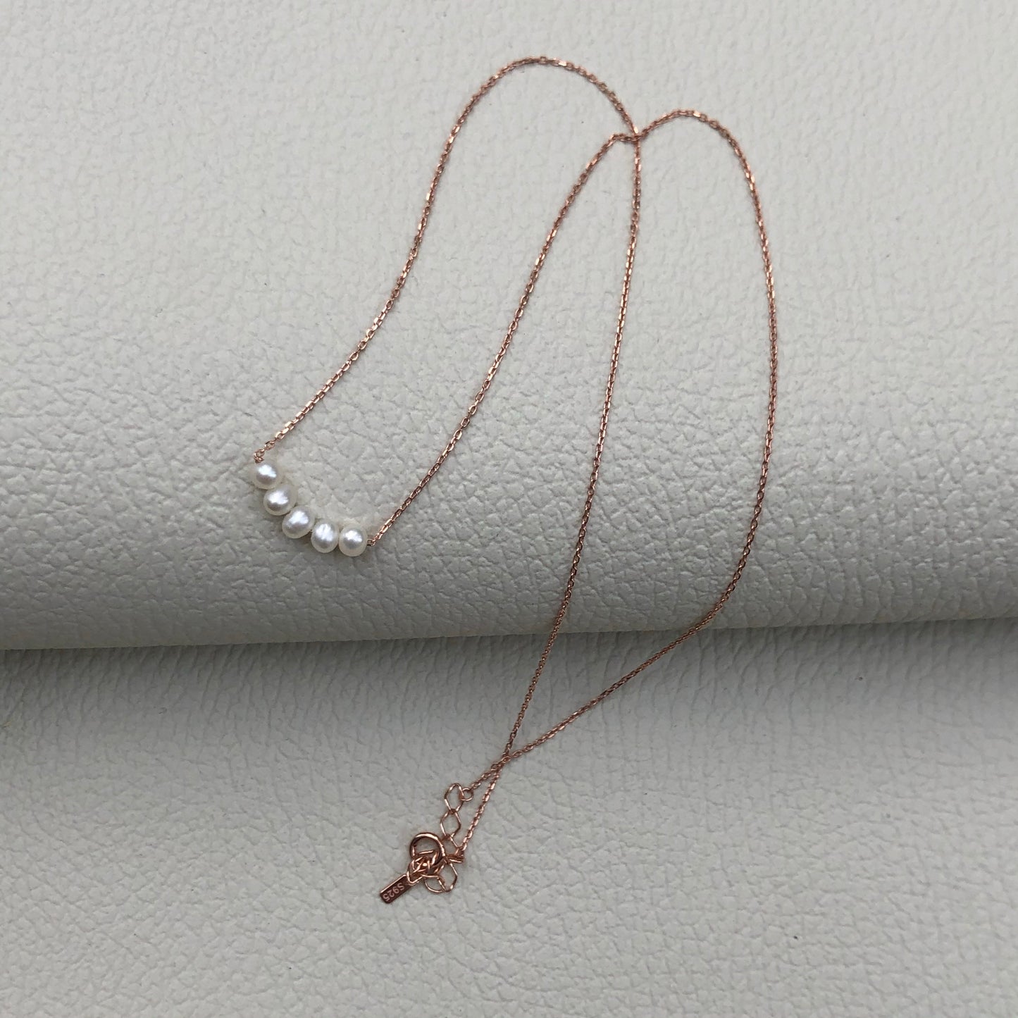 Tricia Pearl Necklace in Rose Gold
