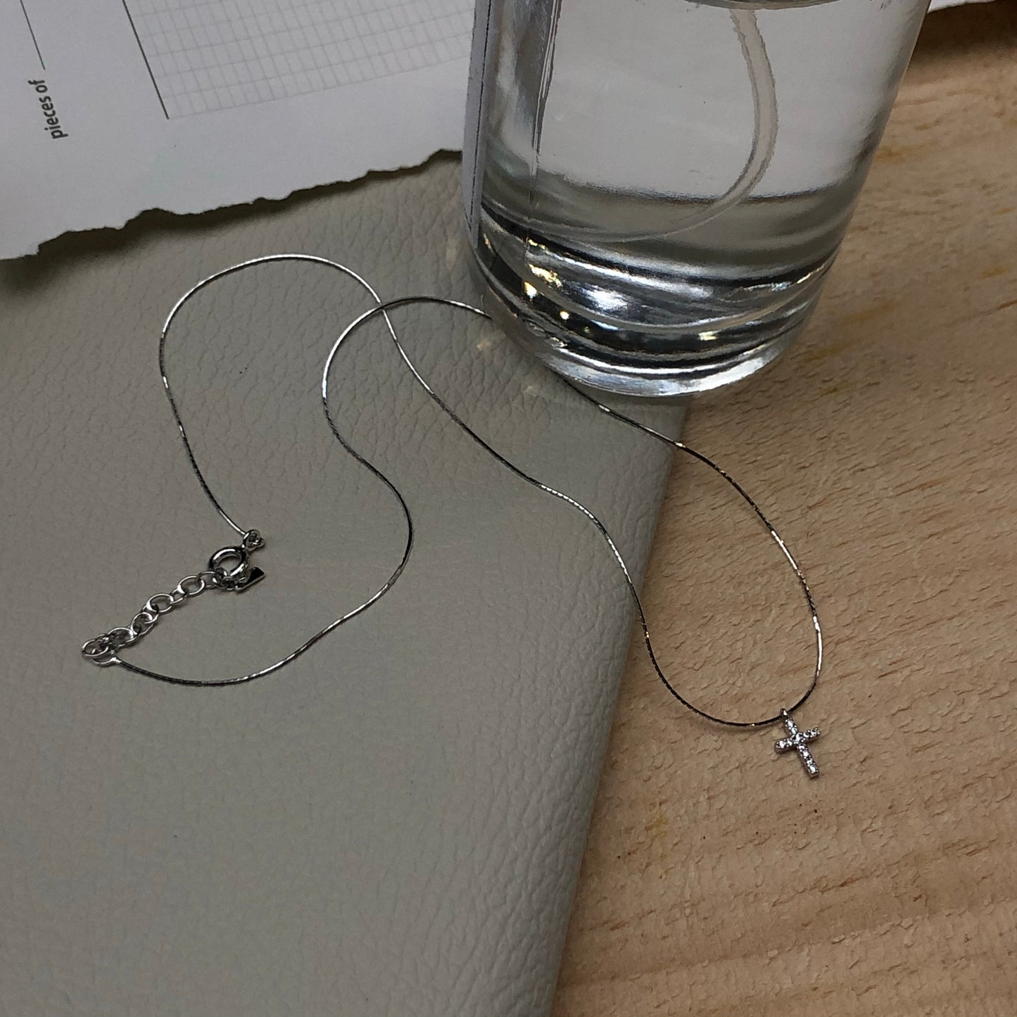 Mini Cross Necklace in Silver