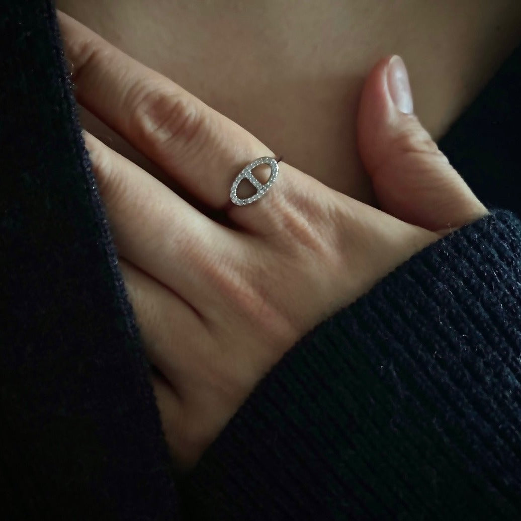 Jessie Diamante Ring in Silver