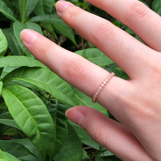 Thin Eternity Ring in Rose Gold