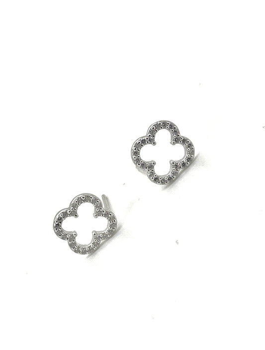 Clover Earrings Medium in Silver