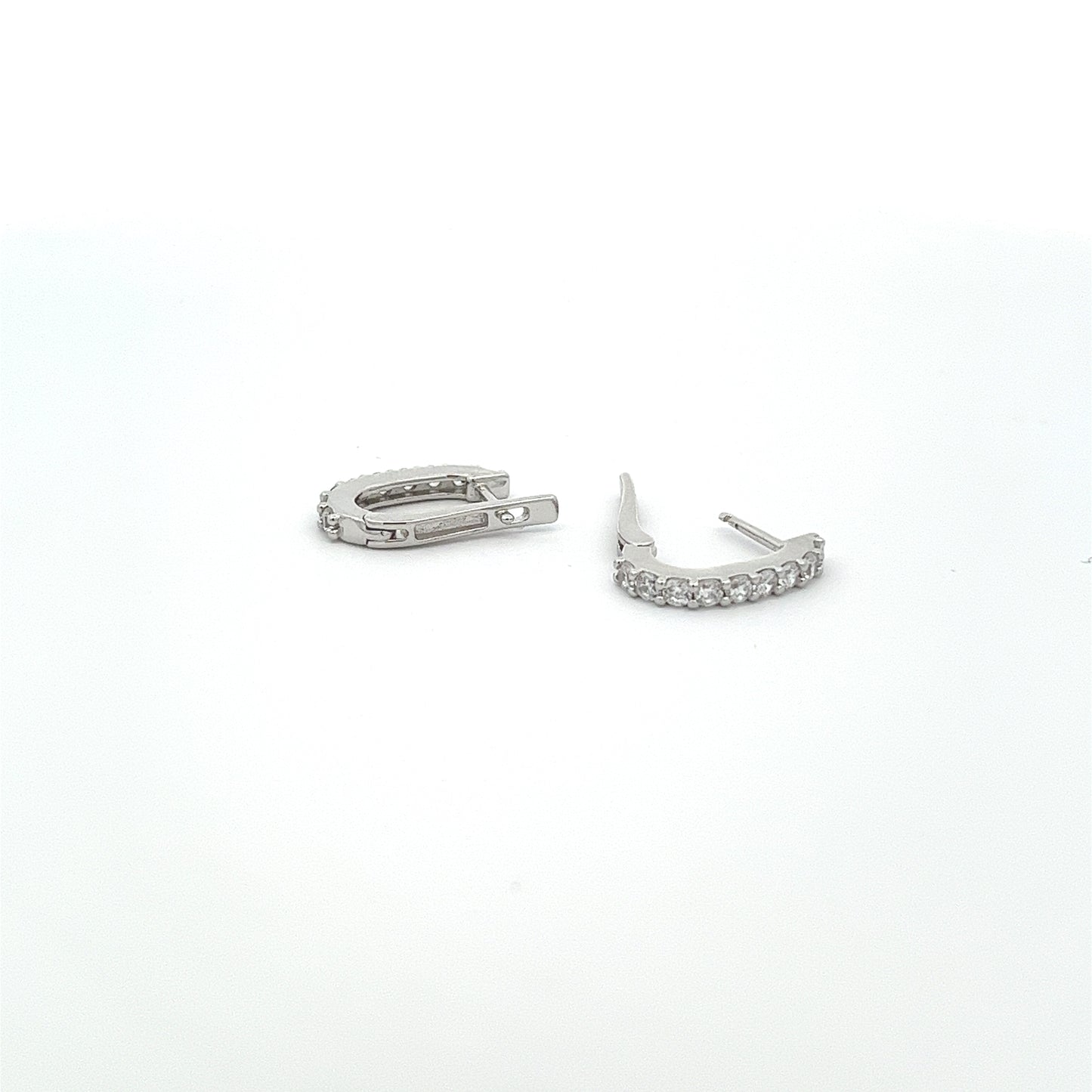 Diamante Loop Earrings in Silver