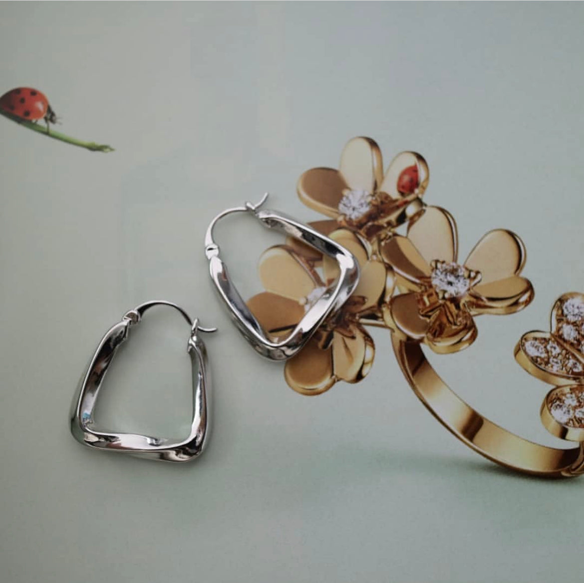 Baguette Earrings in Silver