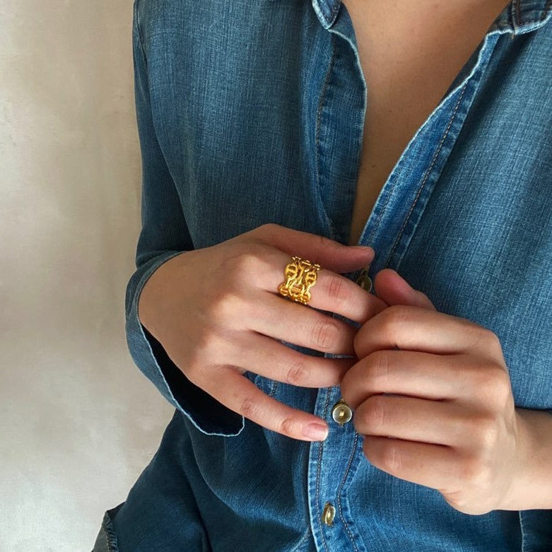 Jessie Stack Ring in Gold