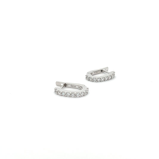 Diamante Loop Earrings in Silver
