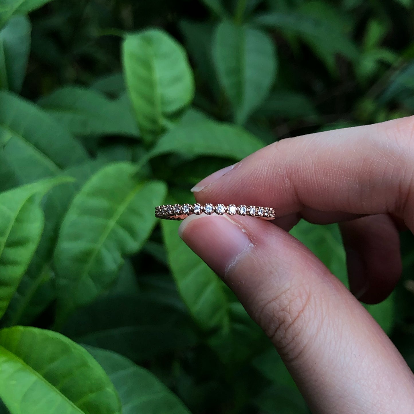 Thin Eternity Ring in Rose Gold