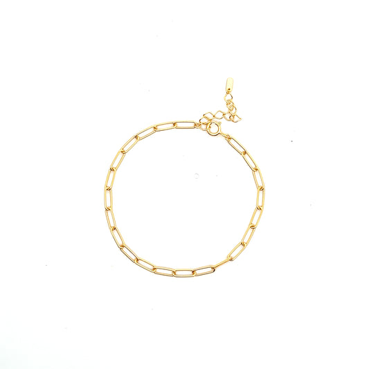 8mm Sleek Paperclip Bracelet In Gold