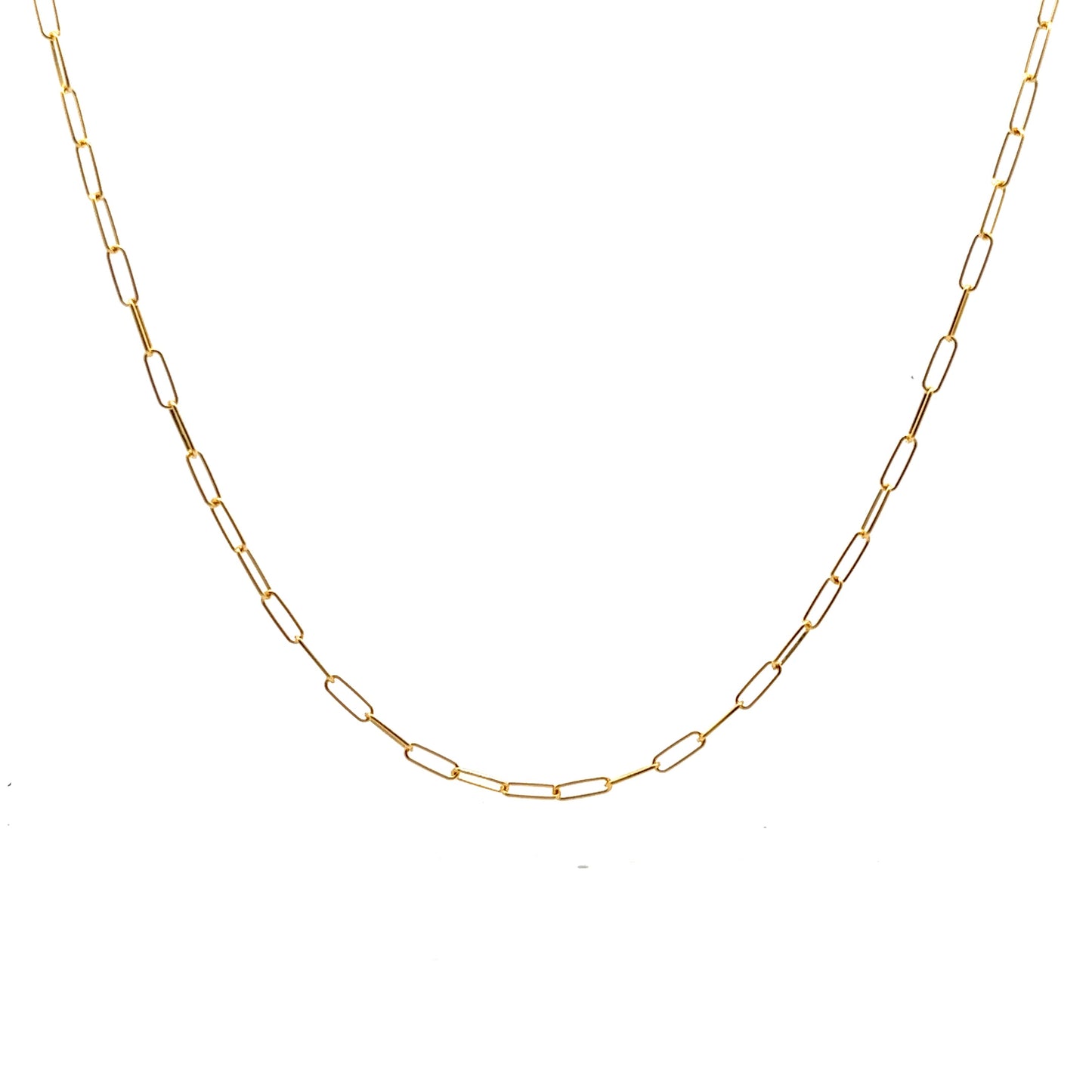 8mm Sleek Paperclip Necklace In Gold