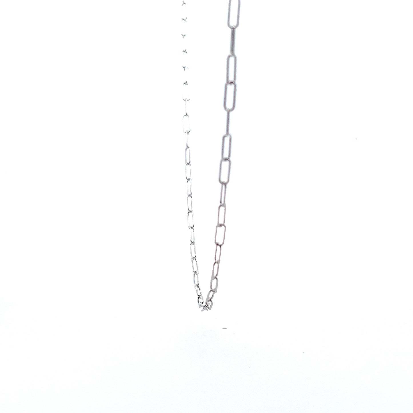 8mm Sleek Paperclip Necklace In Sliver