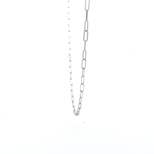8mm Sleek Paperclip Necklace In Sliver