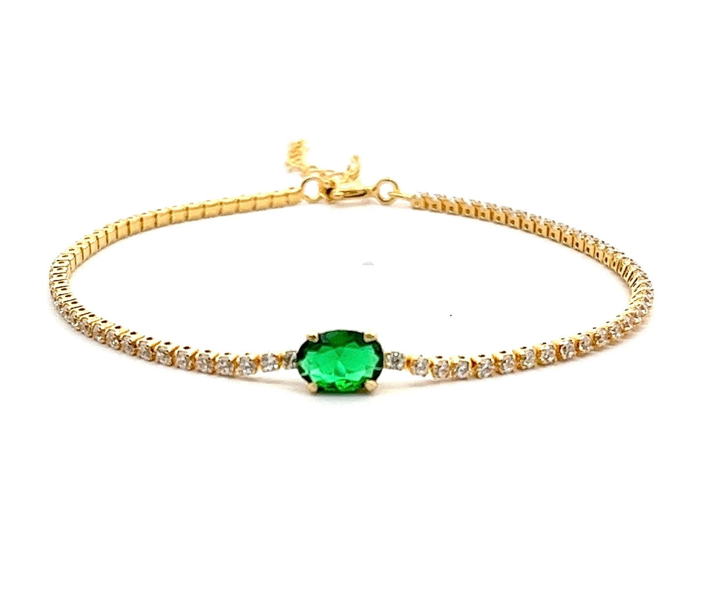 Tennis X Emerald Bracelet In Gold